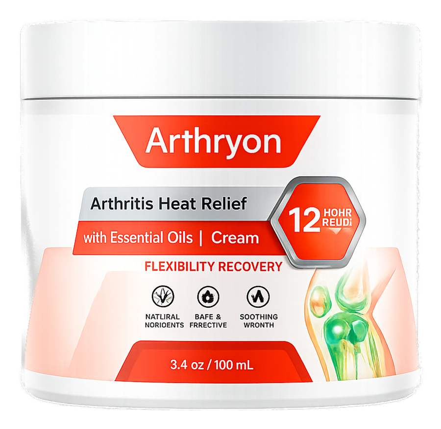 Arthryon Heat Relief Cream bottle with clear label showing product details